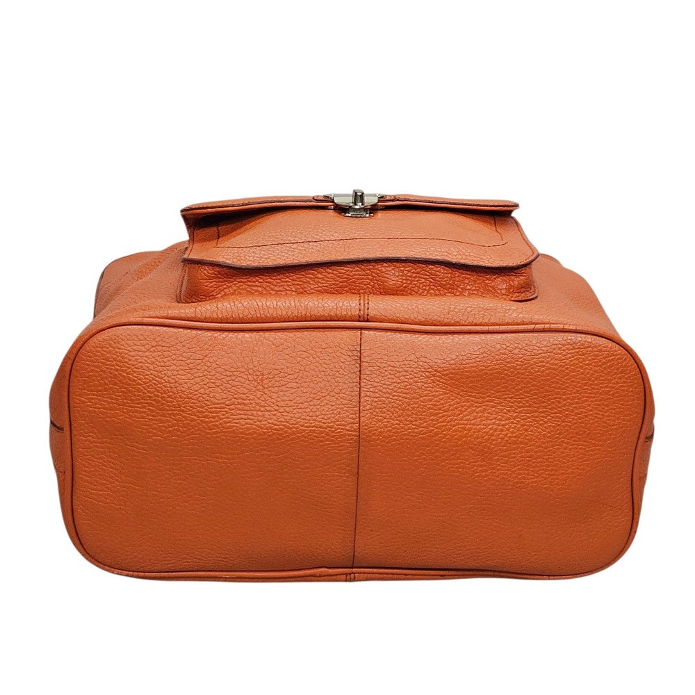 Banana Republic Orange Pebbled Genuine Leather Melissa Hobo Shoulder Bag - Picture 4 of 16